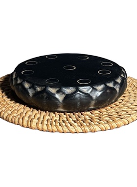 仿天然青石仿石雕壶承底座杯垫茶托中式古典复古陈设摆件居家摆放