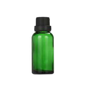 绿色玻璃空瓶黑色电化铝胶头滴管分装瓶精油调配瓶化妆品精华液瓶