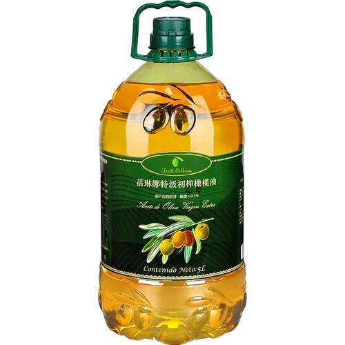 蓓琳娜欧洲原油进口100%特级初榨纯正橄榄油5L轻食家用炒菜食用油