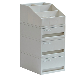 办公室用品收纳盒桌面抽屉式文件女生工位神器桌上整理柜置物架子