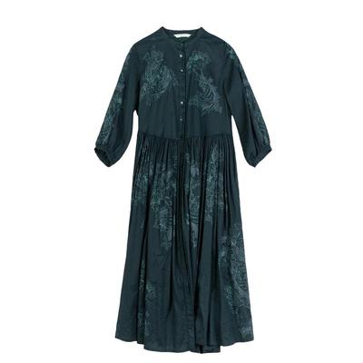 例外丝网印花连衣裙纯棉