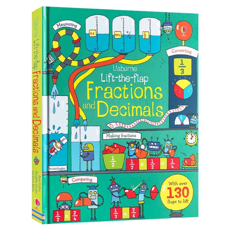 分数和小数翻翻书 英文原版绘本 Lift The Flap Fractions and Decimals 尤斯伯恩 儿童早教数学知识科普学习书籍 英文版进口书