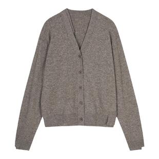 JNBY/江南布衣秋冬含牦牛绒针织开衫女宽松短款开襟毛衫5OA310360