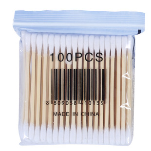 1000支棉签木棒双头无菌美容化妆棉棒 掏耳朵家用卸妆清洁棉花棒