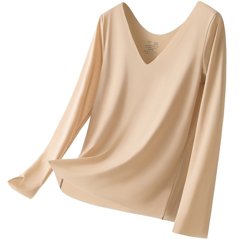 超薄隐形无痕打底衫保暖上衣内衣女肤色秋衣秋裤面膜美肤肌底衣冬