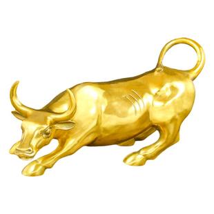 黄铜牛摆件东北缺角华尔街金属生肖牛气冲天炒股吉祥物高级装饰品
