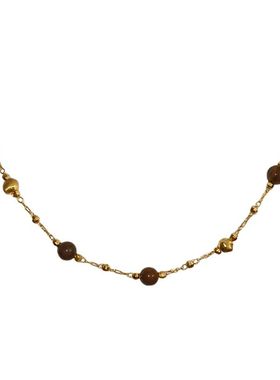 复古巴洛克虎眼石串珠项链