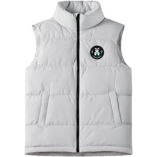 雪中飞羽绒马甲男2025秋冬新款时尚青少年学生立领外穿保暖棉背心