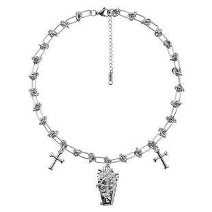 GGT LAB [棺材X心脏]项链吊坠 耳钉哥特十字架 Y2K原创叠戴毛衣链