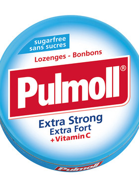 【冠军推荐】德国进口pulmoll飚摩无糖特强薄荷味维生素C润喉糖