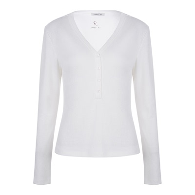 LYNEE x TORIL【雨露】夏季亚麻混纺白色T恤 V领/圆领/汤勺领上衣