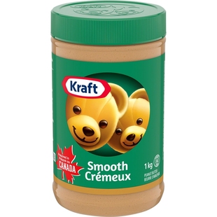 加拿大邮KRAFT卡夫花生酱5种口味柔滑/特别柔滑/带颗粒/低脂1000g
