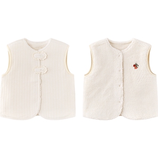 【商场同款】英氏女童针织马甲外穿背心春秋加厚洋气加绒甜美开衫