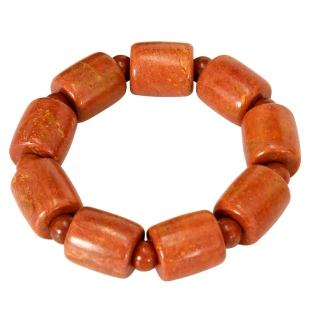 正品天然泗滨手链富贵红砭石保健养生男女情侣款能量石保健石手串