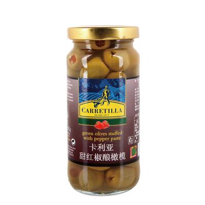 卡利亚甜红椒酿橄榄225g西班牙进口红心水果罐头即食沙拉披萨原料