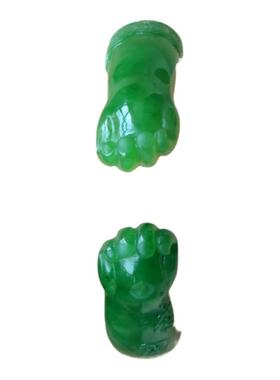 碧玉雕花手镯阳绿满色招财猫大料