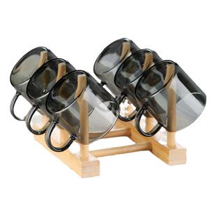 玻璃小茶杯轻奢烟灰色小杯子茶碗家用耐热功夫茶具茶杯套装品茗杯