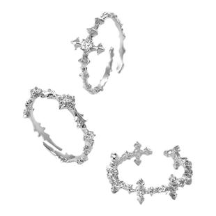 DOACH 十字架925纯银戒指女小众设计高级感指环开口可调节食指戒