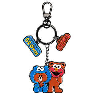LINE FRIENDS布朗熊SESAME STREET芝麻街金属钥匙扣公仔包挂件