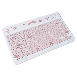 莔兔工坊可发光的蓝牙平板键盘鼠标套装笔记本手机外接充电键盘女生可爱静音打字套装适用于苹果ipad外接键盘
