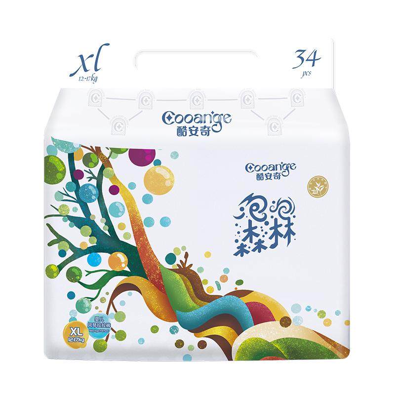 酷安奇泡泡森林纸尿裤大吸量茶树精华轻薄透气亲肤柔软尿不湿