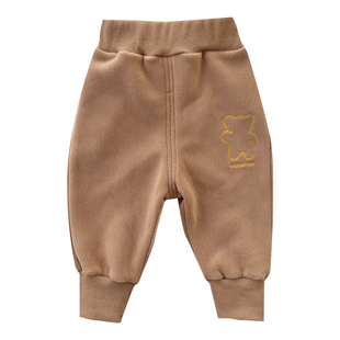 宝宝加绒裤子秋冬外穿男女童加厚保暖裤婴儿一体绒婴幼儿大屁屁裤