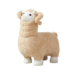 羊羔绒小绵羊椅子家用客厅网红羊驼座椅创意换鞋凳卡通动物儿童凳