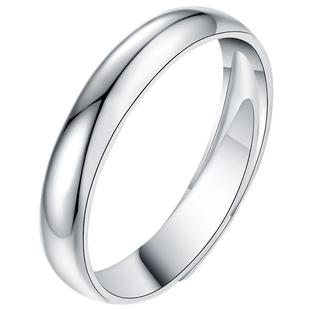 纯银戒指男士999足银潮流光面个性简约素圈高级感指环女百搭食指