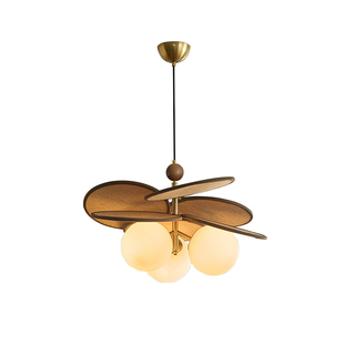 拾光法式复古中古风餐厅灯吊灯卧室主灯日式餐桌圆桌阳台魔豆灯具