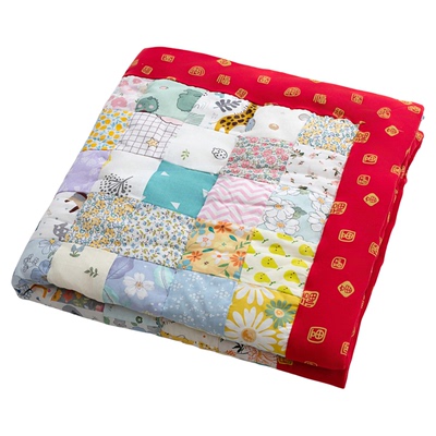 婴儿纯棉花百家被四季抱被