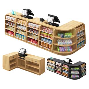 收银台 超市便利店转角吧台母婴店药店小货架简约现代柜台接待台