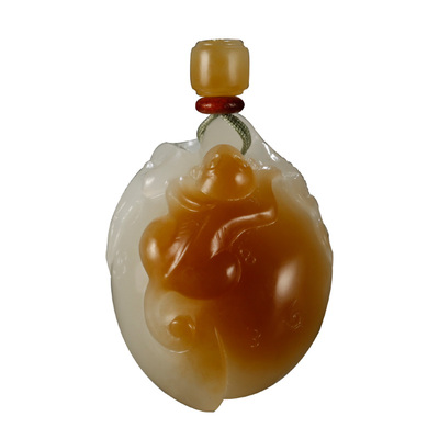 和田玉生肖猴吊坠男女款玉坠