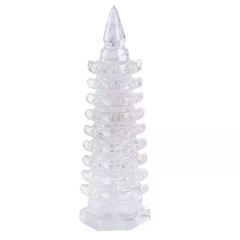 天然白水晶制作文昌塔书房摆件学生礼物祝福办公室考研礼品石雕刻