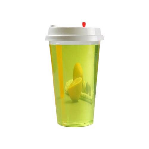 700ml奶茶杯子一次性带盖500ml磨砂注塑杯u型塑料杯透明光杯商用