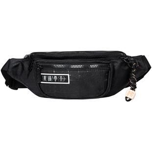 鸿星尔克腰包男运动休闲男生斜挎包复古国潮胸包男士红色挎包男包