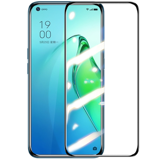适用opporeno8气囊钢化膜oppo reno8pro全屏覆盖reno8pro+手机保护贴膜全包防摔5g新款抗蓝光防指纹por十镜头