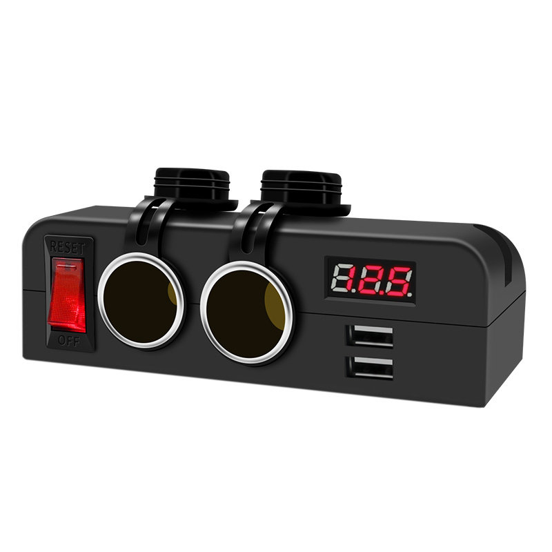 车载充电器一拖三母座USB12v24v