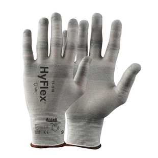 Ansell安思尔11-318轻薄B级防割手套无涂层防静电可触屏劳保工厂