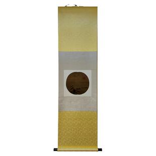 夏圭松溪泛月图 1:1复原手工绫装裱复制山水人物国画挂画临摹绢扇