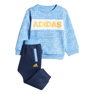Adidas/阿迪达斯官方正品婴幼童圆领卫衣印花训练运动套装 H38364