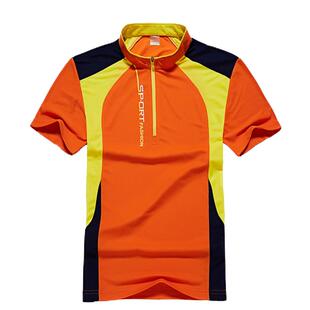 户外速干T恤男短袖吸汗透气防晒速干衣立领运动徒步快干登山大码