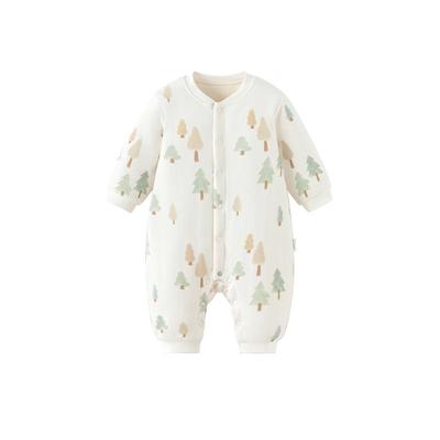 babylove婴儿连体衣秋冬季夹棉哈衣爬服男女宝宝保暖棉服层林尽染