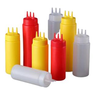 三孔挤压瓶酱汁调味壶挤酱壶沙拉瓶三嘴挤压瓶果酱瓶沙律瓶奶油瓶