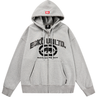 ecko红犀牛重磅加绒连帽开衫卫衣