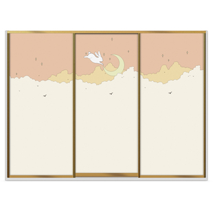 定制卡通兔子衣柜门贴纸玻璃不透明贴膜家具翻新贴纸出租房改造贴