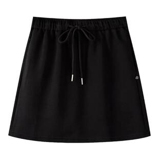 SA小树2025防走光里衬休闲运动短裙女夏美式松紧腰宽松a字半身裙