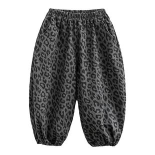 砚台家童装儿童加绒灯笼裤冬装春款男童宽松长裤婴儿宝宝豹纹裤子