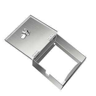 不锈钢电动车充电器开关插座带锁防盗盒室外户外防水保护罩防溅盒