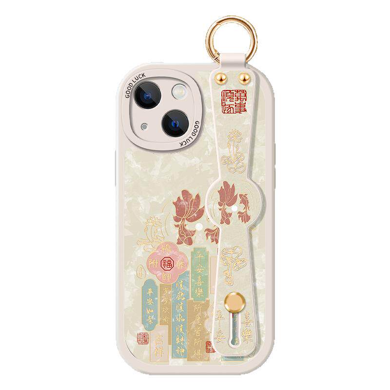 苹果14手机壳iPhone14Pro小羊皮Promax腕带支架Plus全包斜挎i14Por背带硅胶p防摔m国风iphon十四软壳pm女挂绳