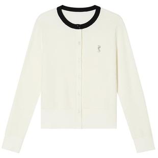 诗篇专选减龄撞色圆领针织开衫女毛衣外套显瘦上衣2025春款